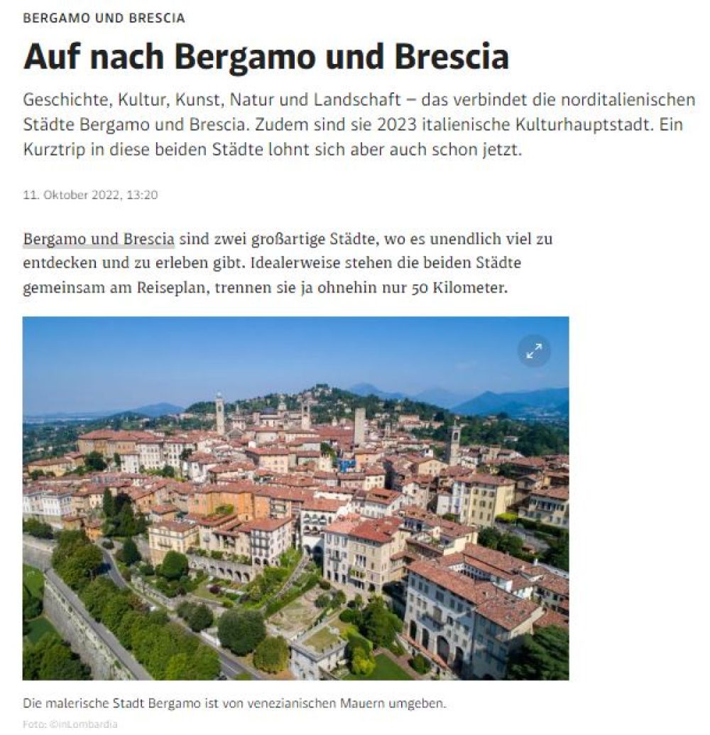 Alla scoperta di Bergamo e Brescia - Der Standard - Vienna